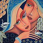 Famous Love Paintings - 2 faces, 2 swans, 2 in love